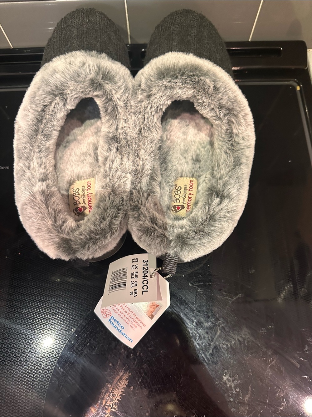 Sketcher BOBS Keepsakes Ice Angel fuzzy slippers slip on clogs. Women’s 8.5 NWT - Picture 3 of 5